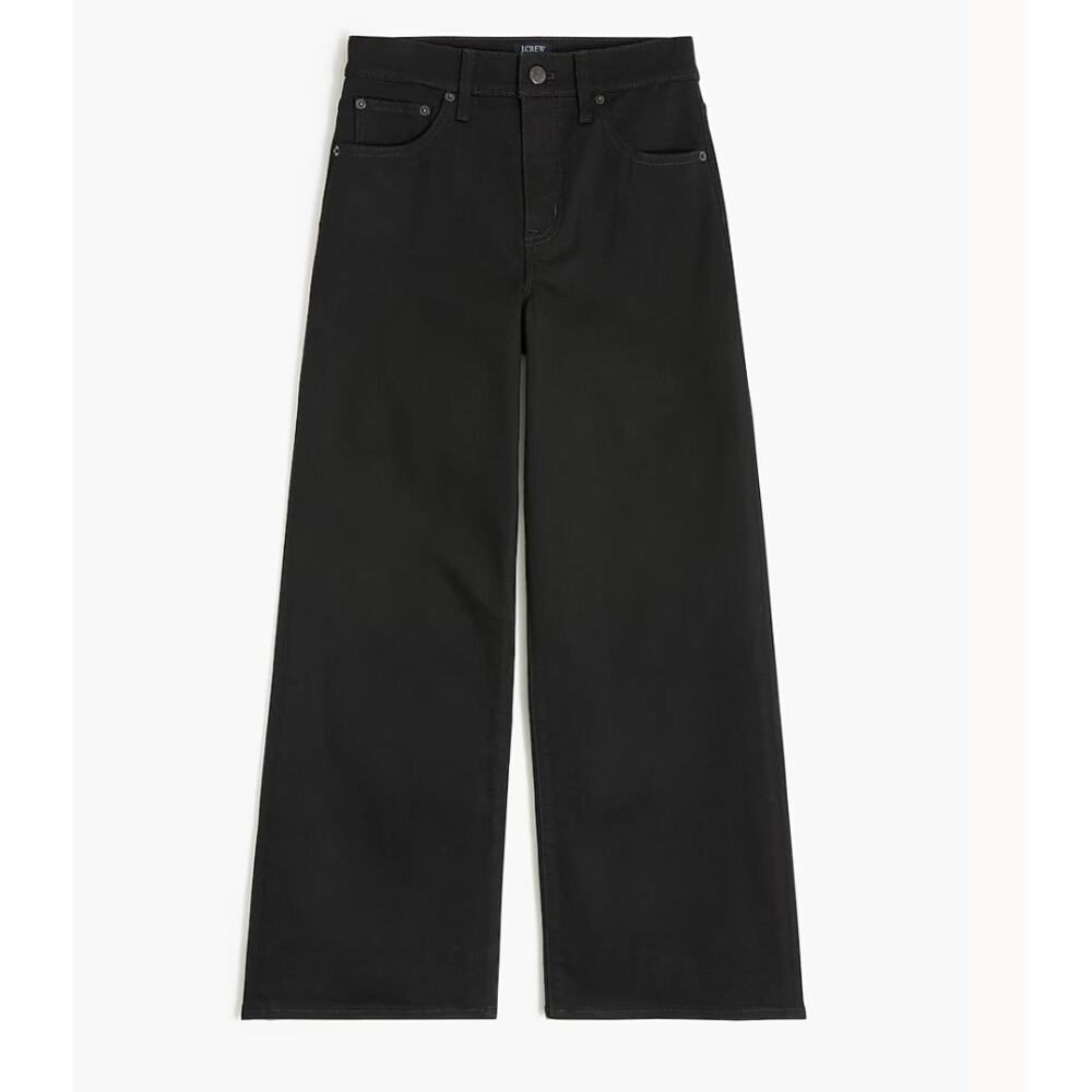 J. Crew Black Denim Wide Leg Crop All Day Strecth NWOT Size 26